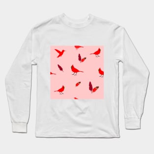 Red Feathered Sparrows Long Sleeve T-Shirt